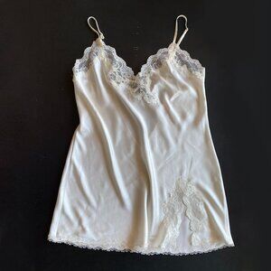 Vintage Y2K Victoria Secret Lingerie Gown Ivory White Lace Slip Dress